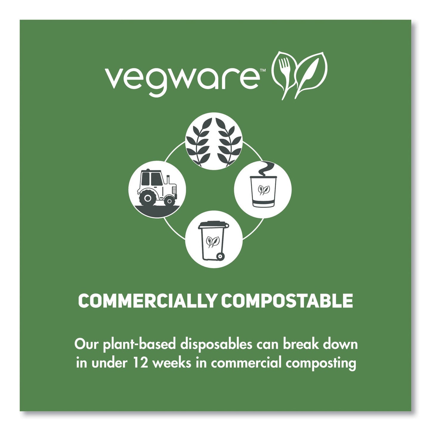 Vegware 89 Series Hot Cup Lids, Fits 89-Series Hot Cups, White, 1,000/Carton (VEGVLID89S)