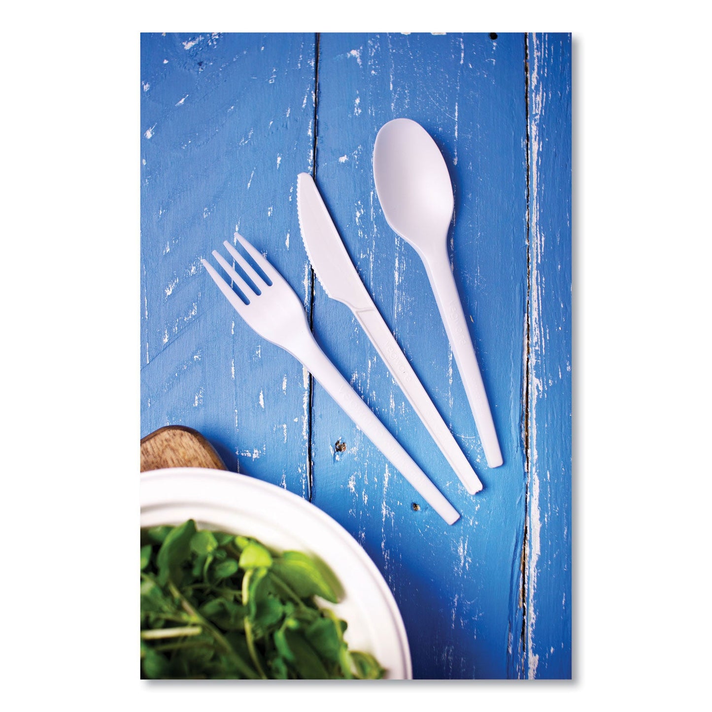 Vegware White CPLA Cutlery, Fork, 1,000/Carton (VEGVWFK65)