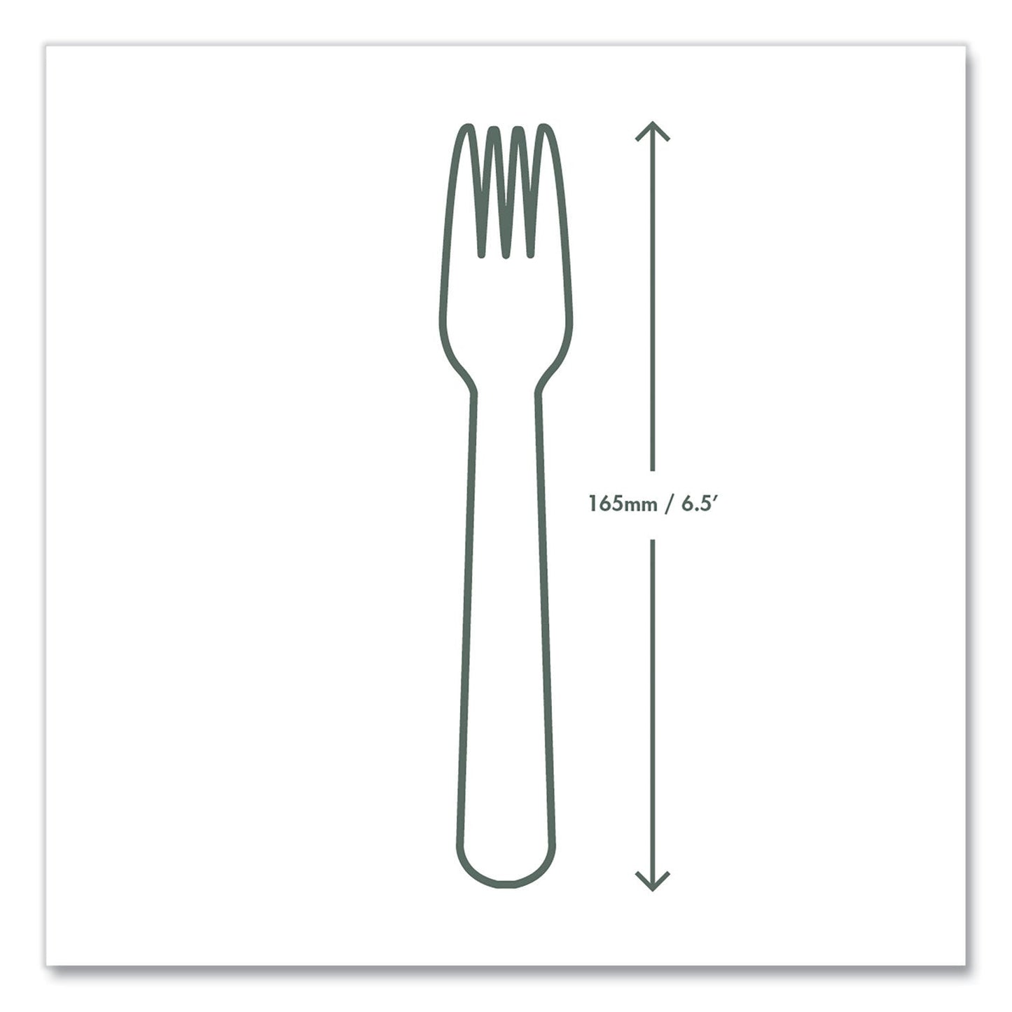 Vegware White CPLA Cutlery, Fork, 1,000/Carton (VEGVWFK65)