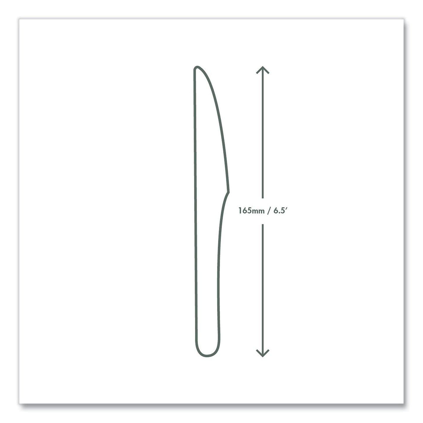 Vegware White CPLA Cutlery, Knife, 1,000/Carton (VEGVWKN65)