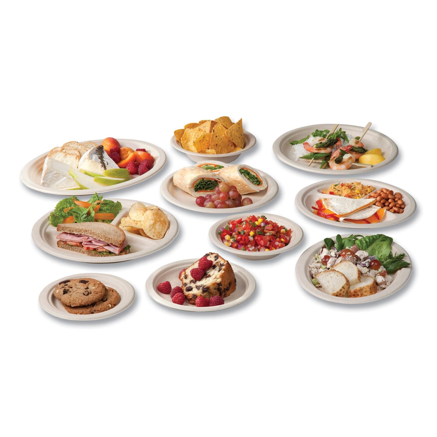Vegware Molded Fiber Tableware, Bowl, 12 oz, White, 1,000/Carton (VEGWHBRG12B)