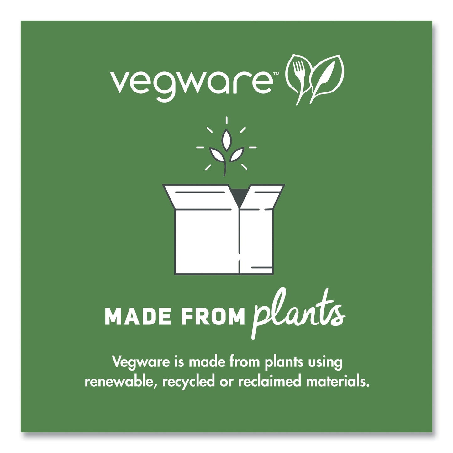 Vegware White Molded Fiber Clamshell Containers, 6 x 12 x 2, White, Sugarcane, 400/Carton (VEGWHBRG6HW)