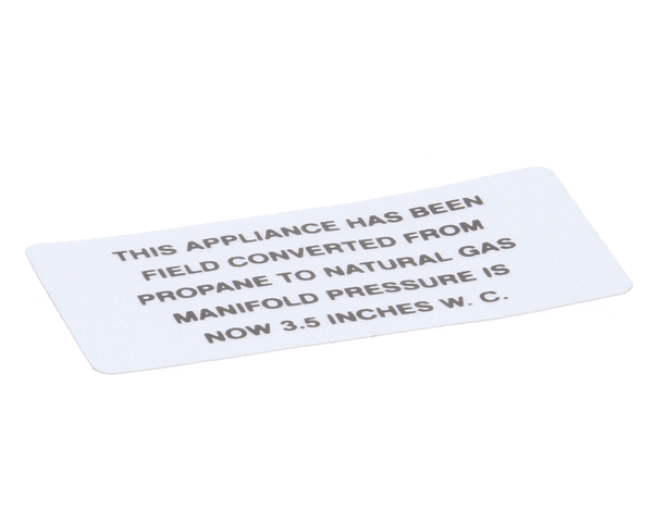 Vulcan Hart 00-421727-00002 Plate,Propane To Natural Gas (VH00-421727-00002)