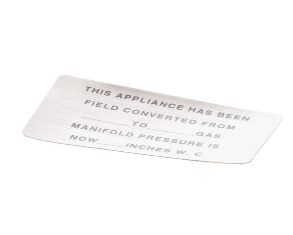 Vulcan Hart 00-421727-00015 Label,Conversion (Gas) Blank (VH00-421727-00015)