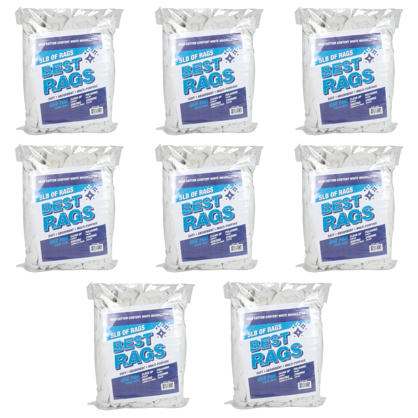 Hospeco® W11 Washcloth Size Terry Wipers White, 5lb Box (HOSN-W11-5)