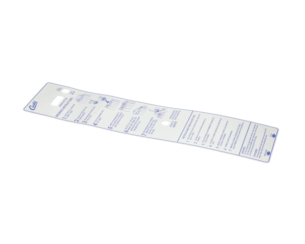 Wilbur Curtis 3375001468 Label, Instruction Panel Ru150 (WCWC-38570)