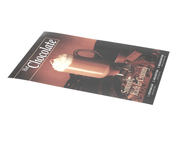 Wilbur Curtis 3375000899 Film, Door Display Hot Chocola (WCWC-39493)