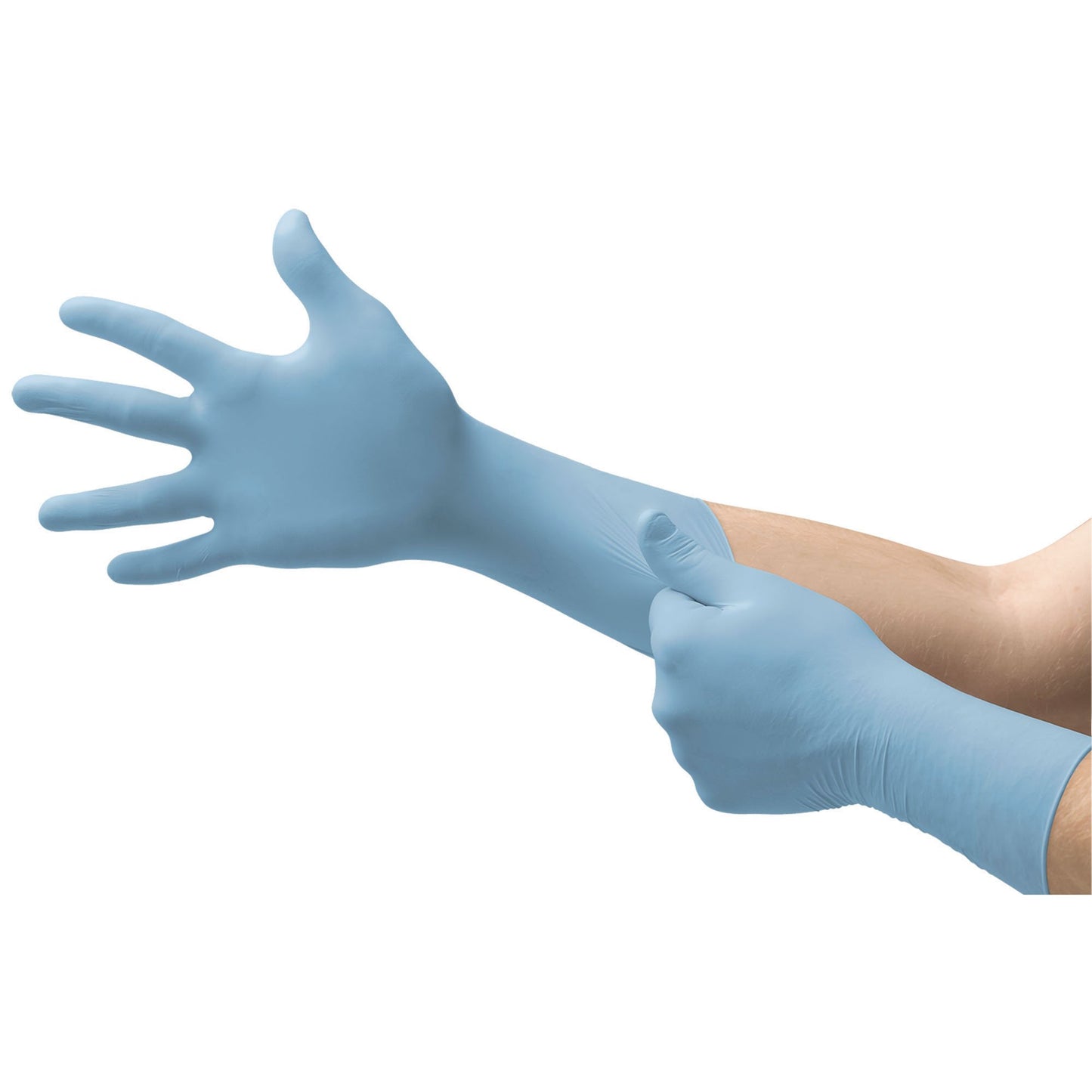 Micro-Touch® Exam Glove Large Sterile Pair Nitrile Extended Cuff Length Textured Fingertips Blue Chemo Tested (640517_CS)