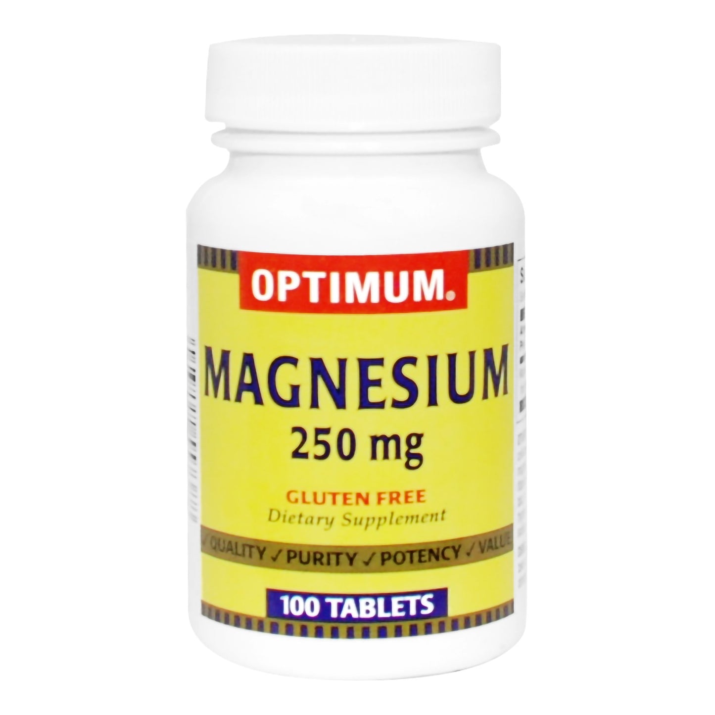 Optimum® Mineral Supplement Magnesium 250 mg Strength Tablet 100 per Bottle (728887_BT)