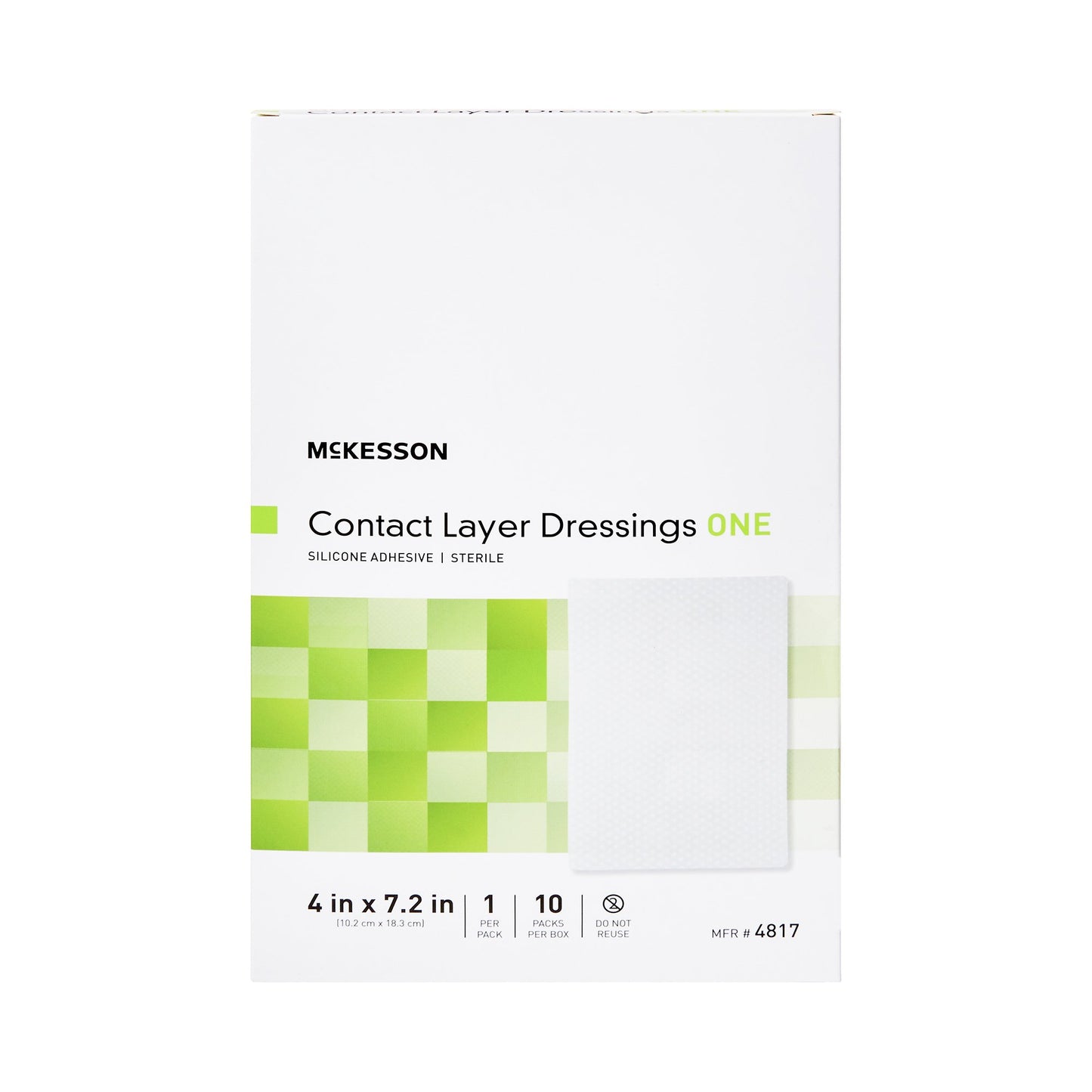 McKesson Wound Contact Layer Dressing 4 X 7.2 Inch Sterile (1083096_BX)