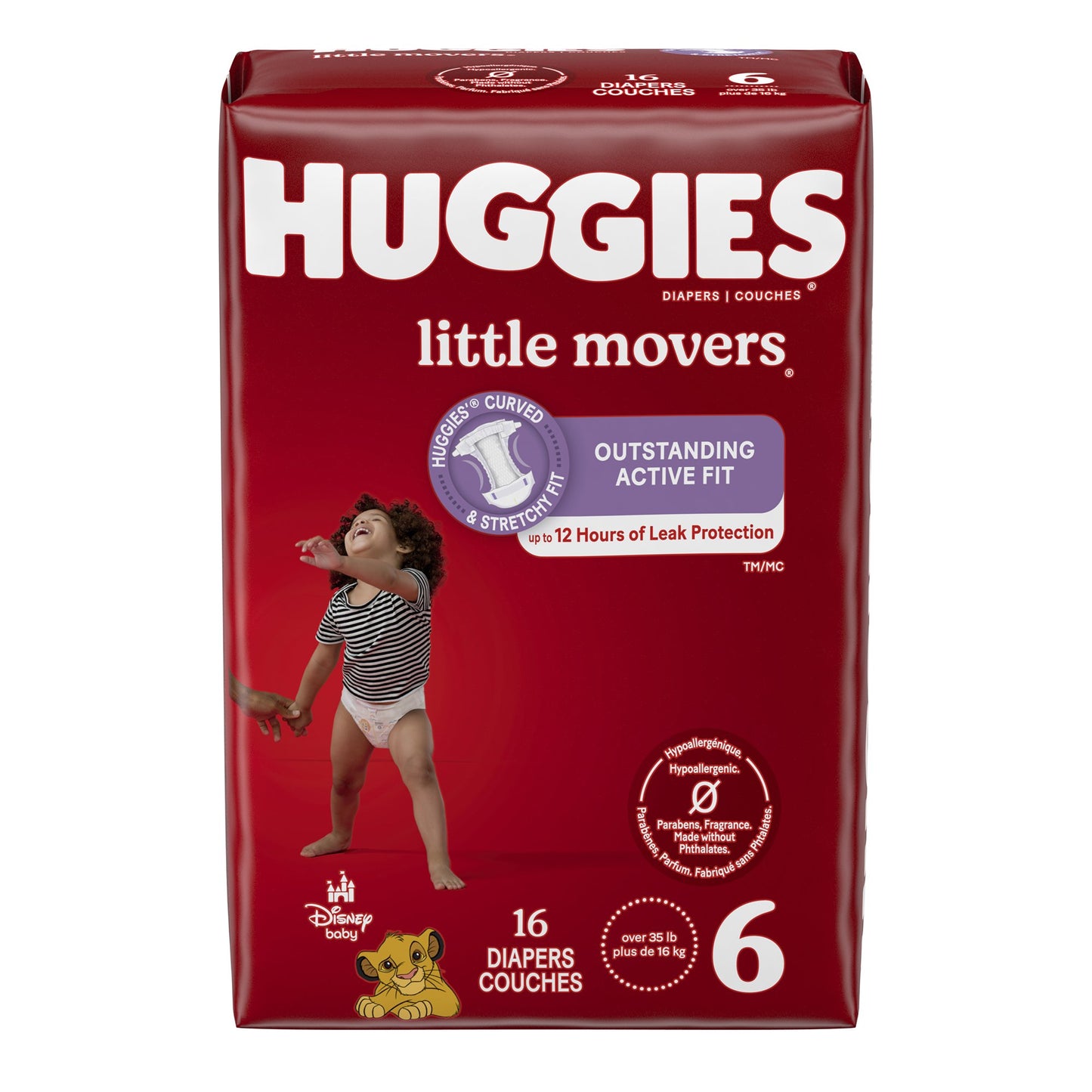 Huggies® Little Movers Unisex Baby Diaper Size 6 Disposable Moderate Absorbency (1128670_CS)