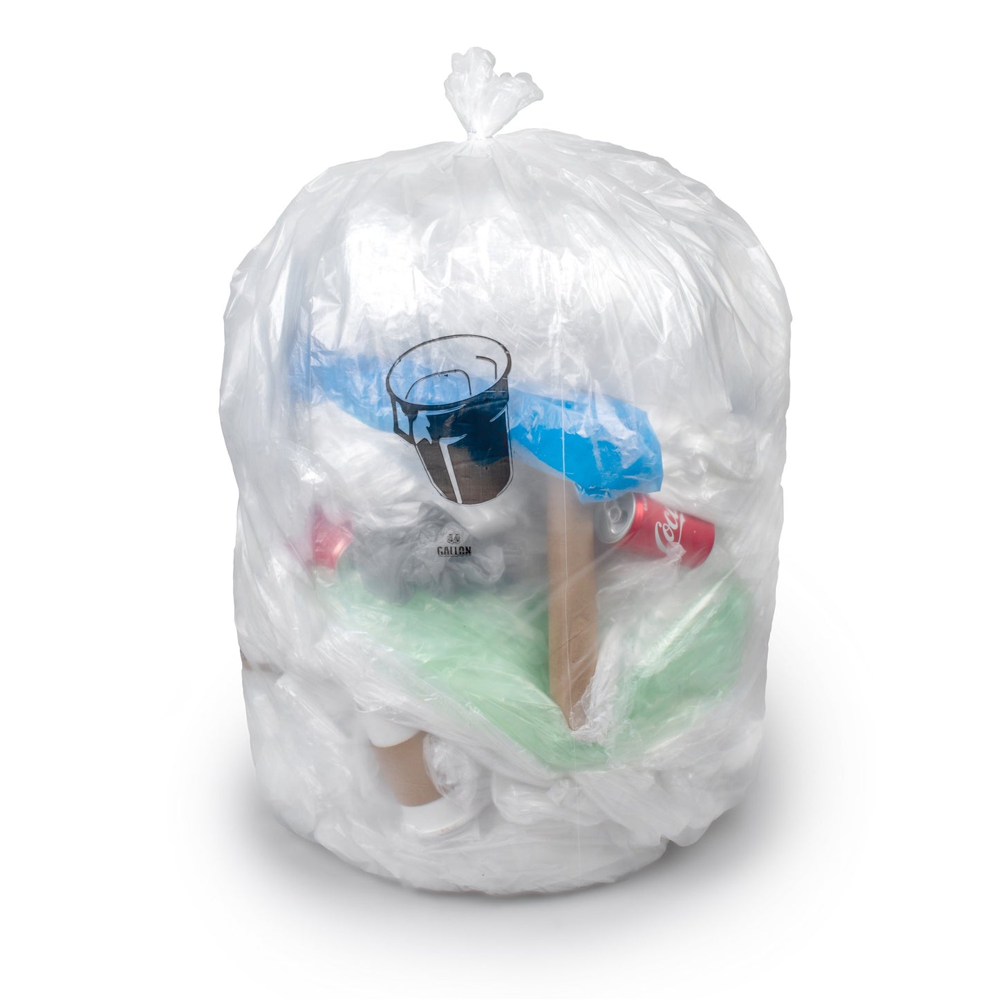 Colonial Bag Trash Bag 15 gal. Clear LLDPE 0.60 mil 24 X 32 Inch X-Seal Bottom Flat Pack (876208_CS)