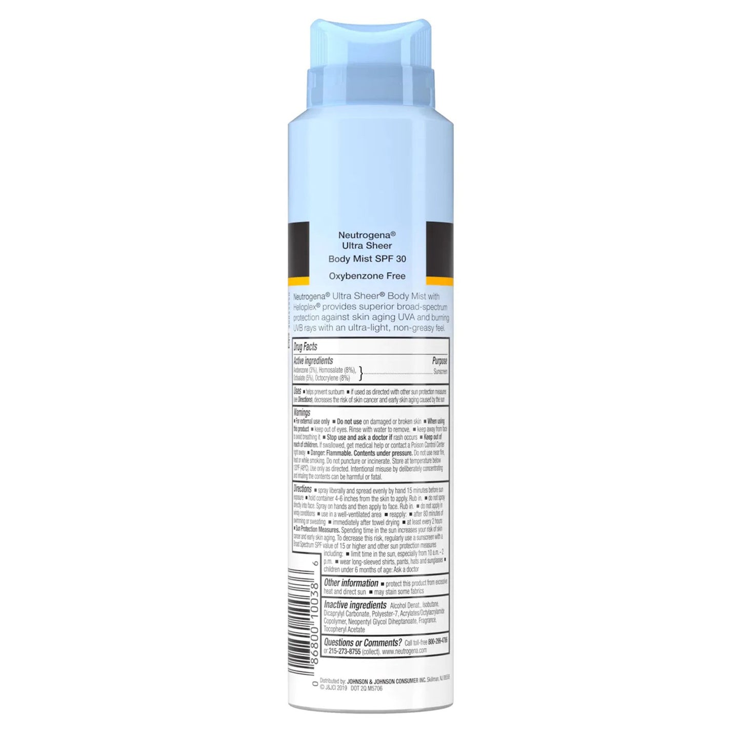 Neutrogena®Ultra Sheer® Body Mist Sunscreen SPF 30 Liquid 5 oz. Can (1193261_EA)