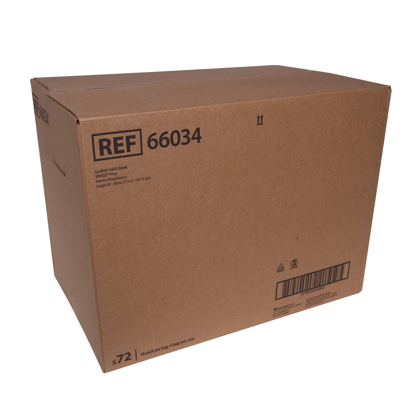 Wings™ Plus Quilted Unisex Adult Incontinence Brief Large Disposable Heavy Absorbency (864858_BG)