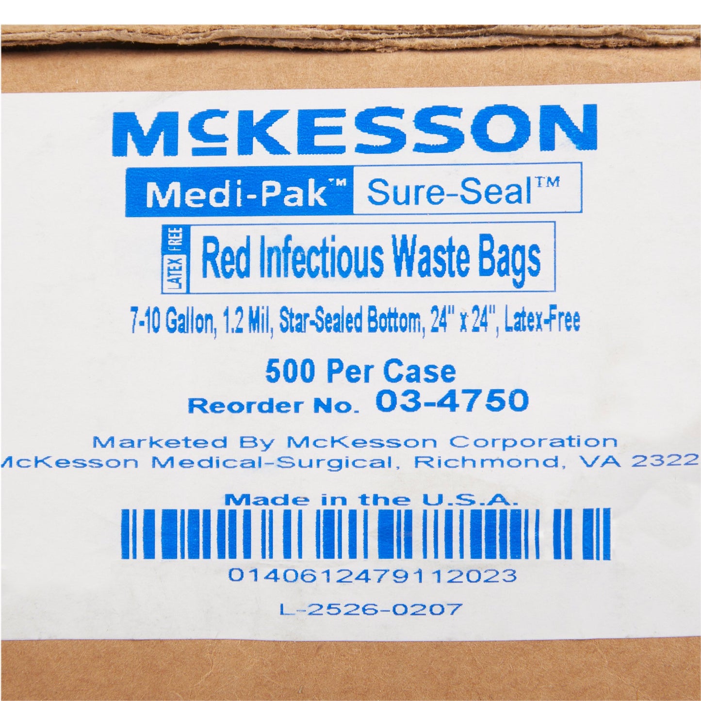 McKesson Biohazard Waste Bag Biohazard Symbol / Infectious Waste 7 to 10 gal. Red 24 X 24 Inch (177459_CS)