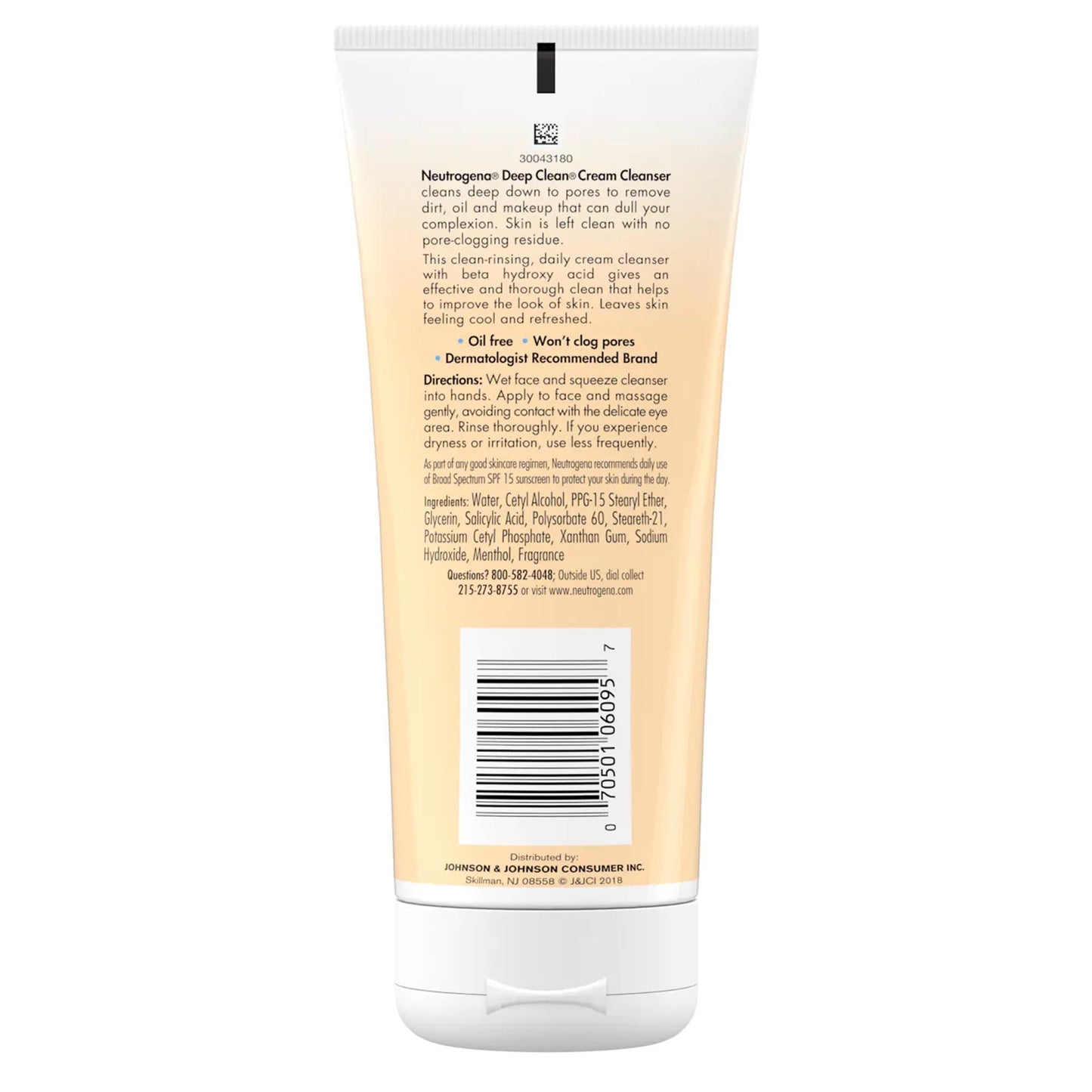 Neutrogena® Deep Clean® Facial Cleanser Cream 7 oz. Tube Scented (1228780_EA)