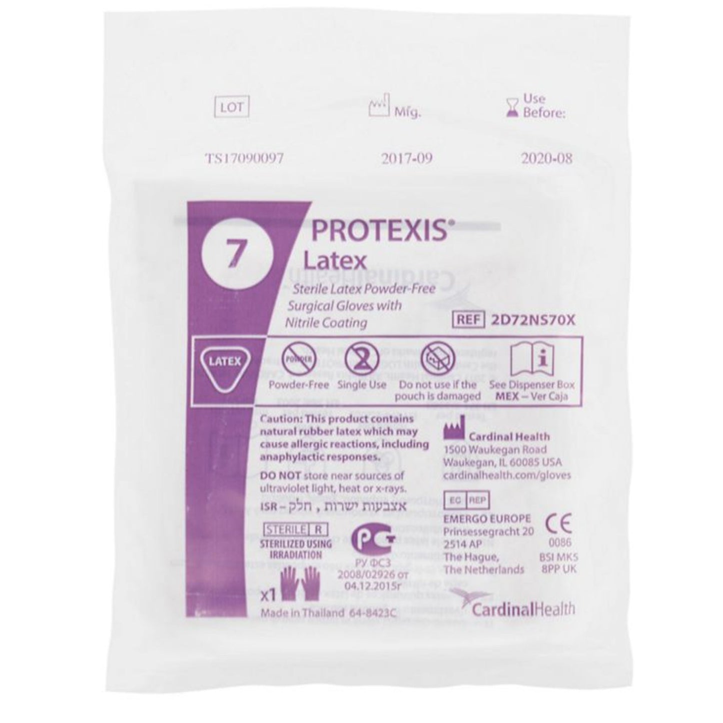 Protexis™ Latex Surgical Glove Size 7 Sterile Latex Standard Cuff Length Smooth Light Brown Not Chemo Approved (807700_BX)