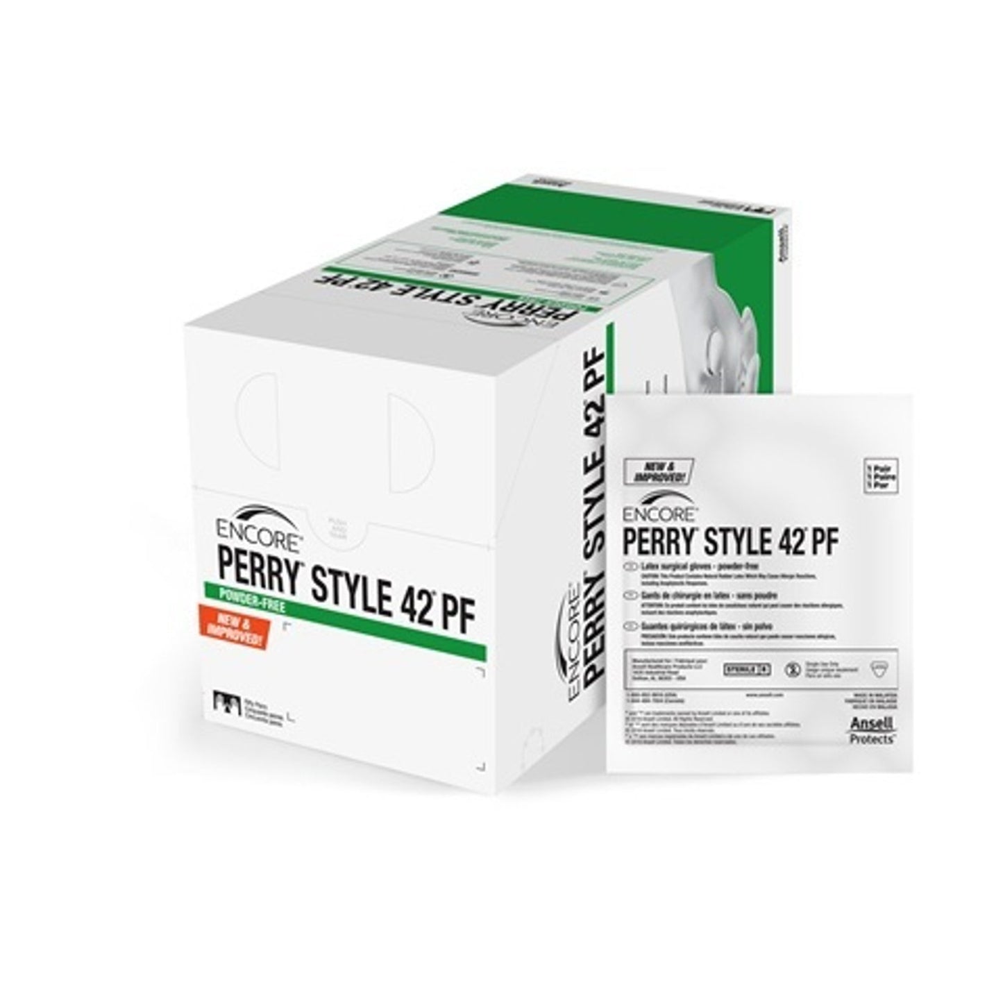 ENCORE® Perry® Style 42® PF Surgical Glove Size 8 Sterile Latex Standard Cuff Length Micro-Textured Natural Chemo Tested (1012598_BX)