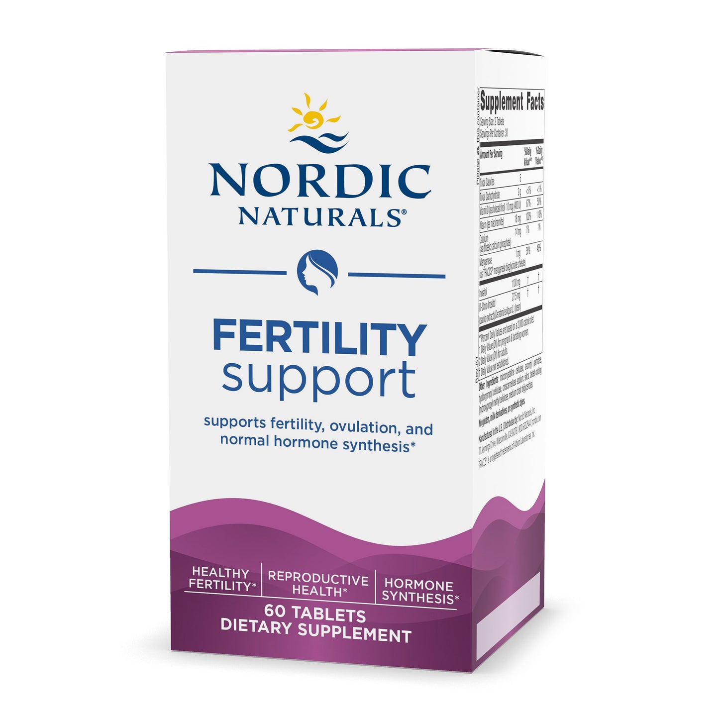 Nordic Naturals® Fertility Support Dietary Supplement Inositol 1100 mg Strength Tablet 60 per Bottle (1264952_BT)