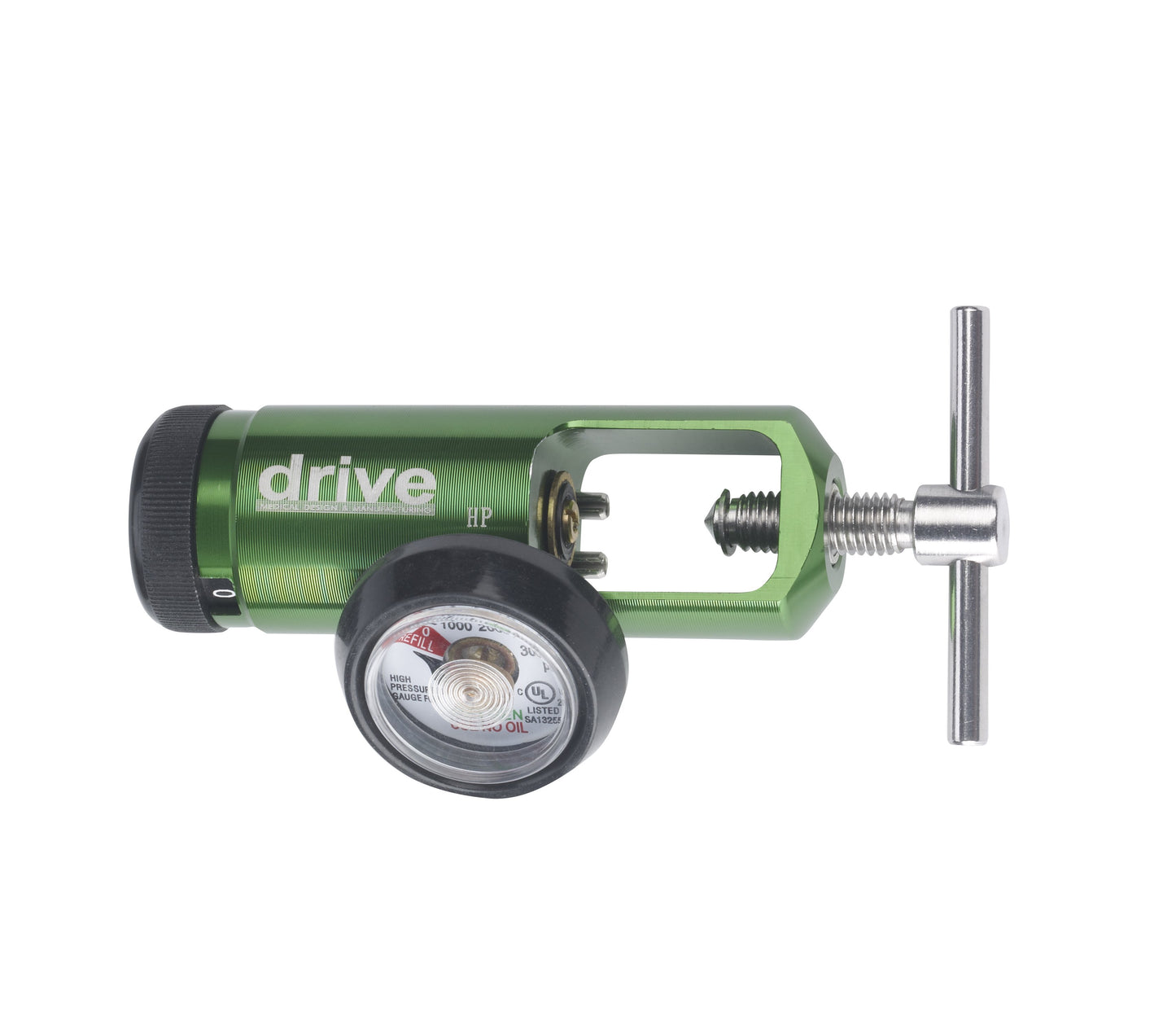 Drive™ Mini Oxygen Regulator Click Style 0 - 15 LPM Barb Outlet CGA-870 (851755_EA)