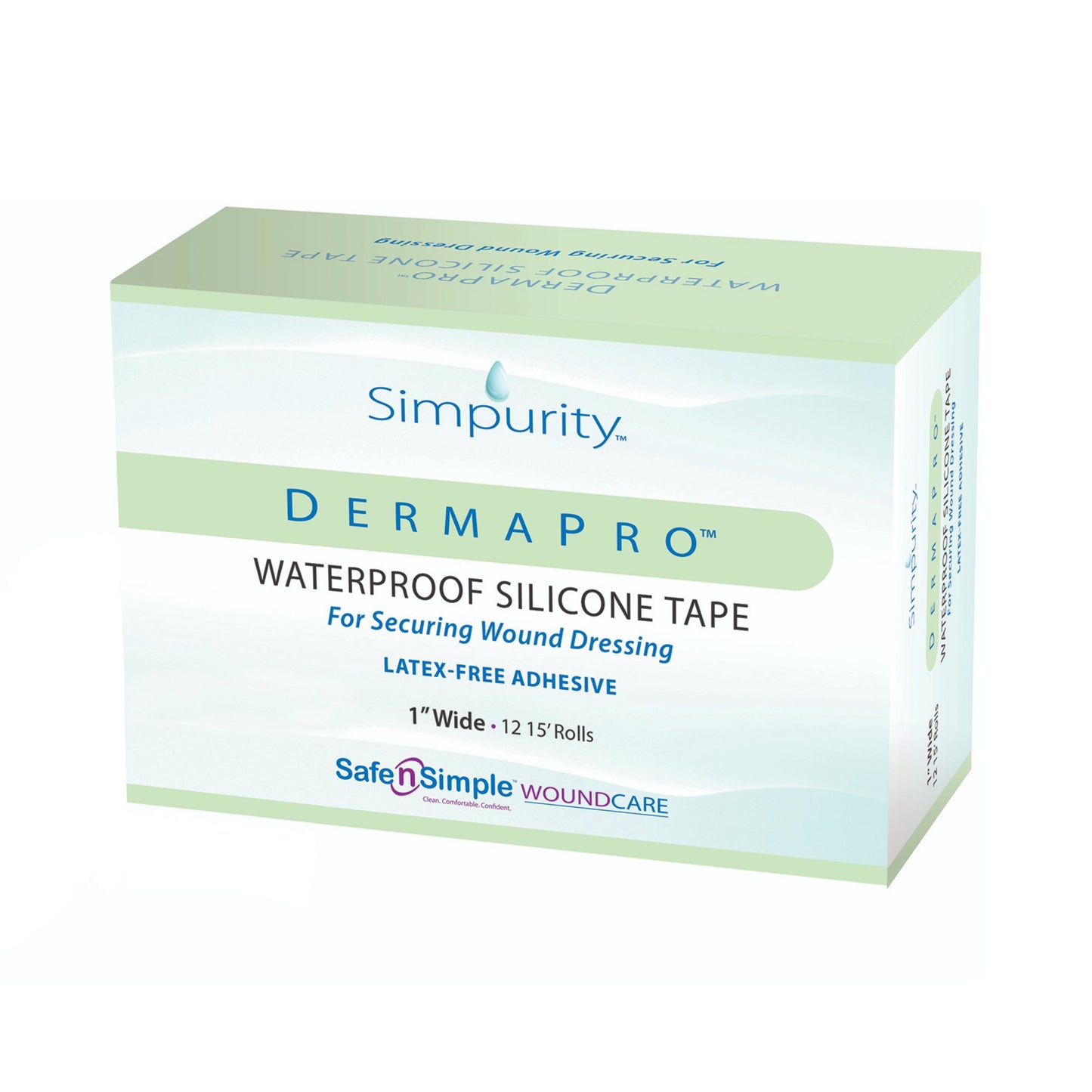 DermaPro™ Waterproof Medical Tape White 1 Inch X 5 Yard Silicone NonSterile (1059078_RL)