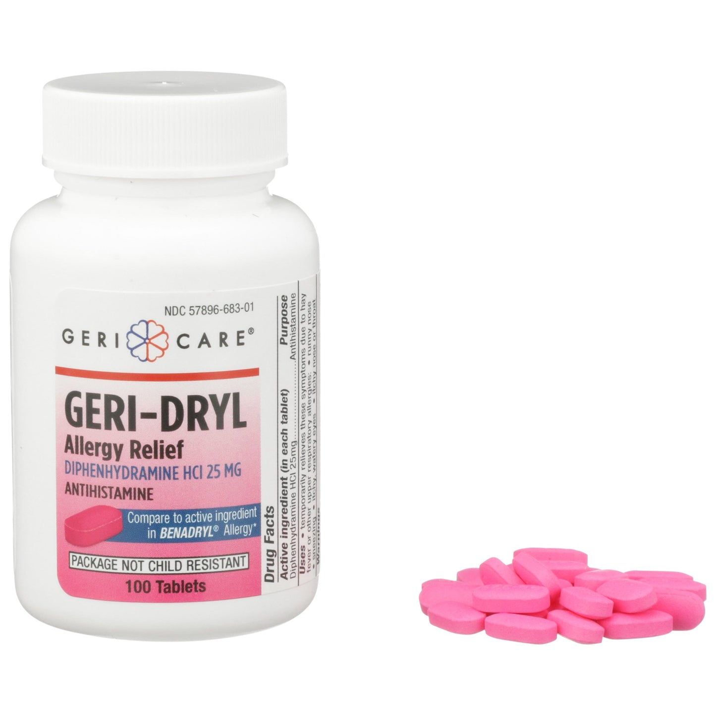Geri-Dryl Allergy Relief 25 mg Strength Tablet 100 per Bottle (873289_CS)