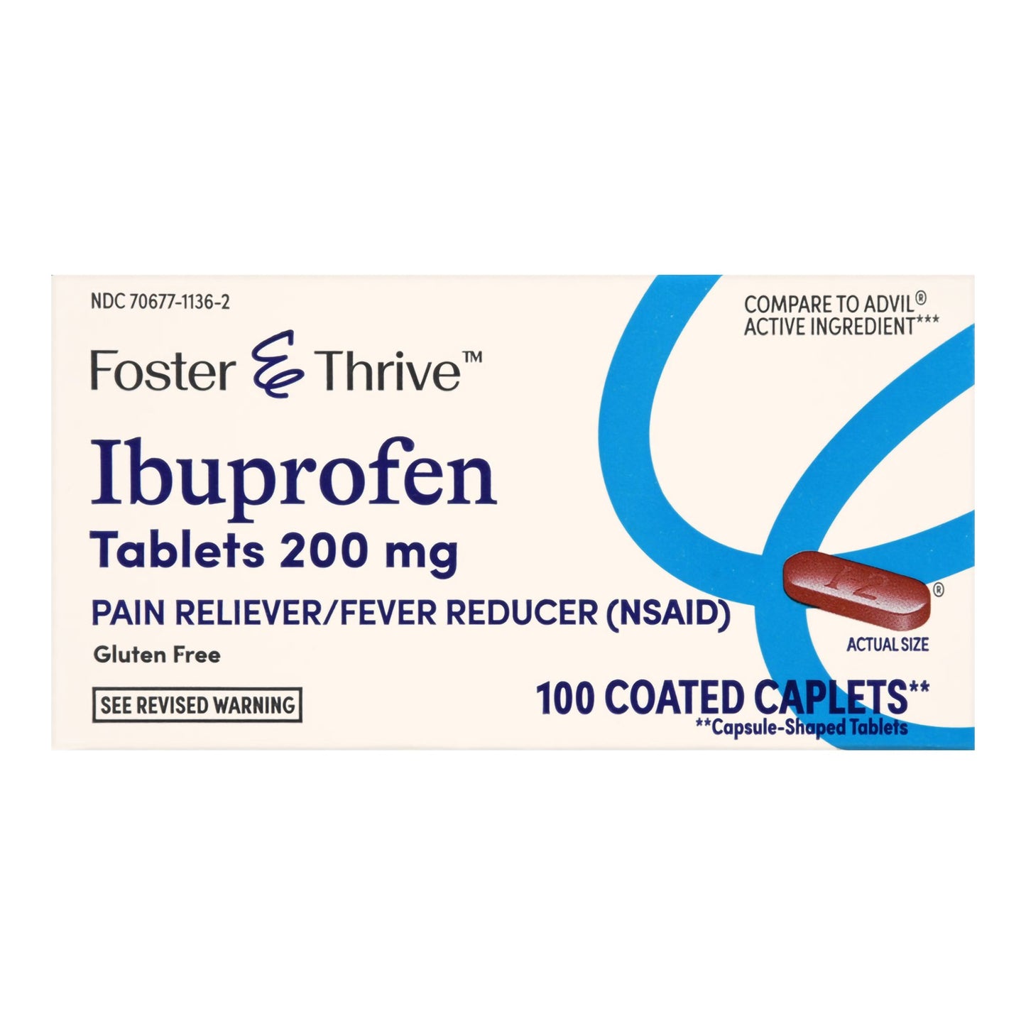 Foster & Thrive™ Pain Relief 200 mg Strength Ibuprofen Caplet 100 per Bottle (1238943_BT)