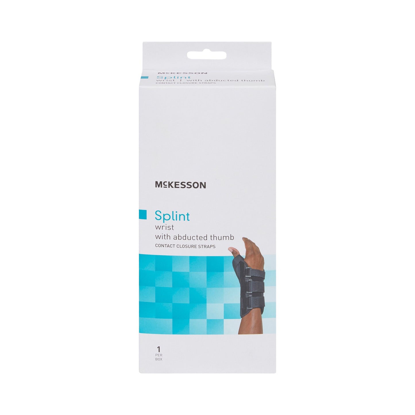 McKesson Wrist Brace with Abducted Thumb Aluminum / Foam / Spandex / Plastic Right Hand Black Medium (1159140_EA)