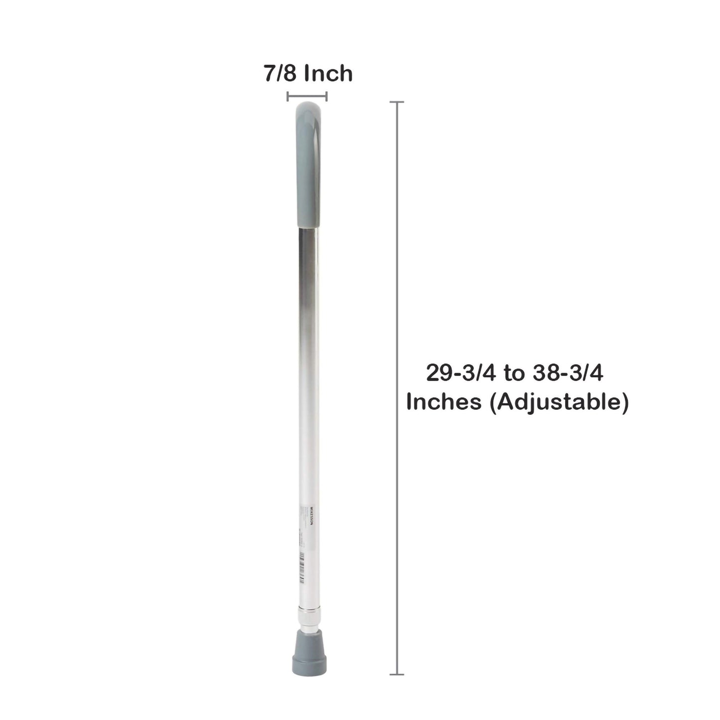McKesson Round Handle Cane Aluminum 29-3/4 to 38-3/4 Inch Height Chrome (1065221_EA)