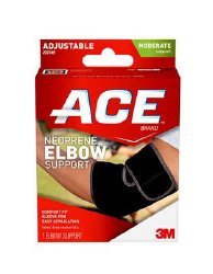 3M™ Ace™ Elbow Support One Size Fits Most Pull-On Sleeve Left or Right Elbow Black (1084226_EA)