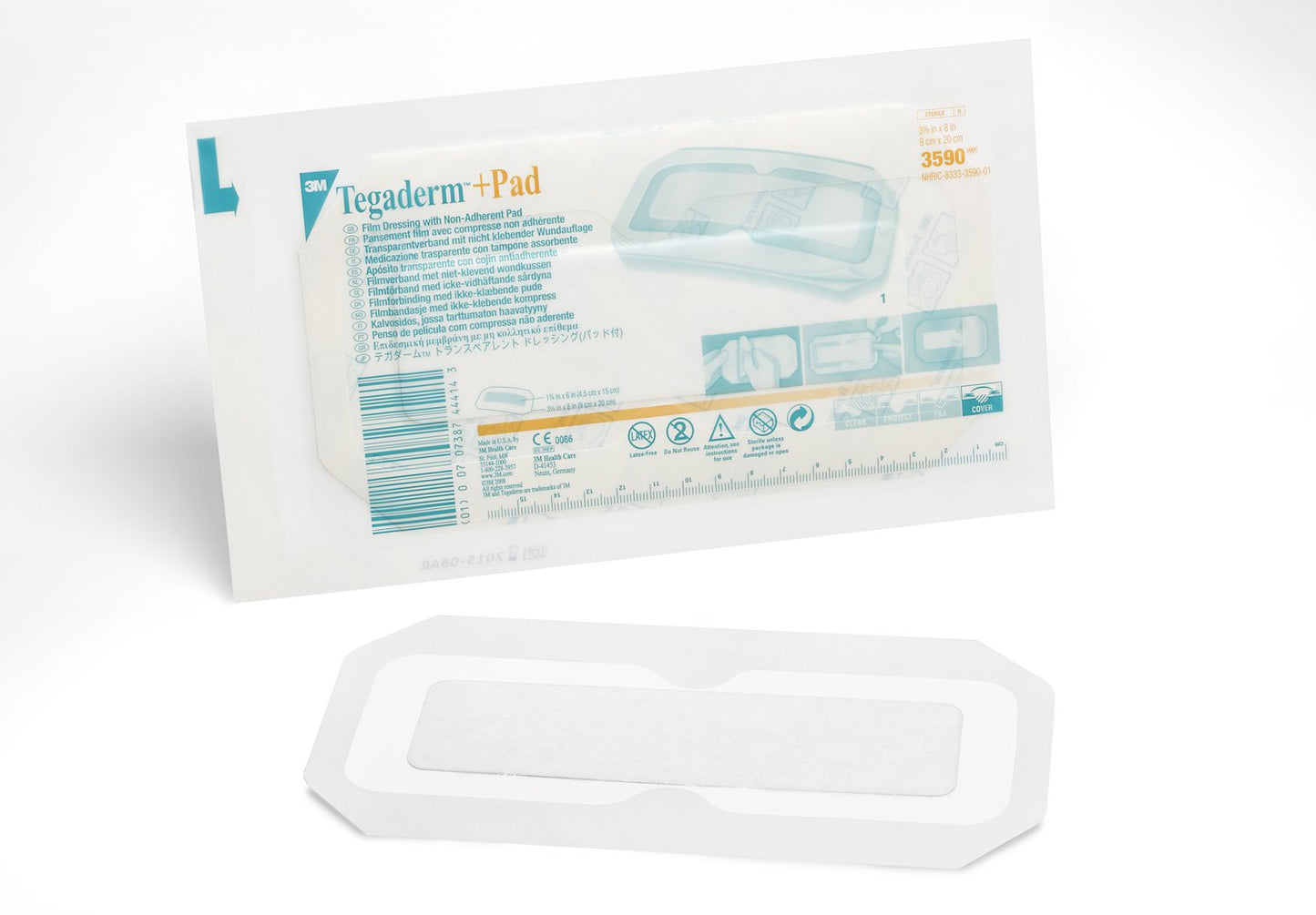 3M™ Tegaderm™ Transparent Film Dressing with Pad 3-1/2 X 8 Inch Frame Style Delivery Rectangle Sterile (324099_EA)