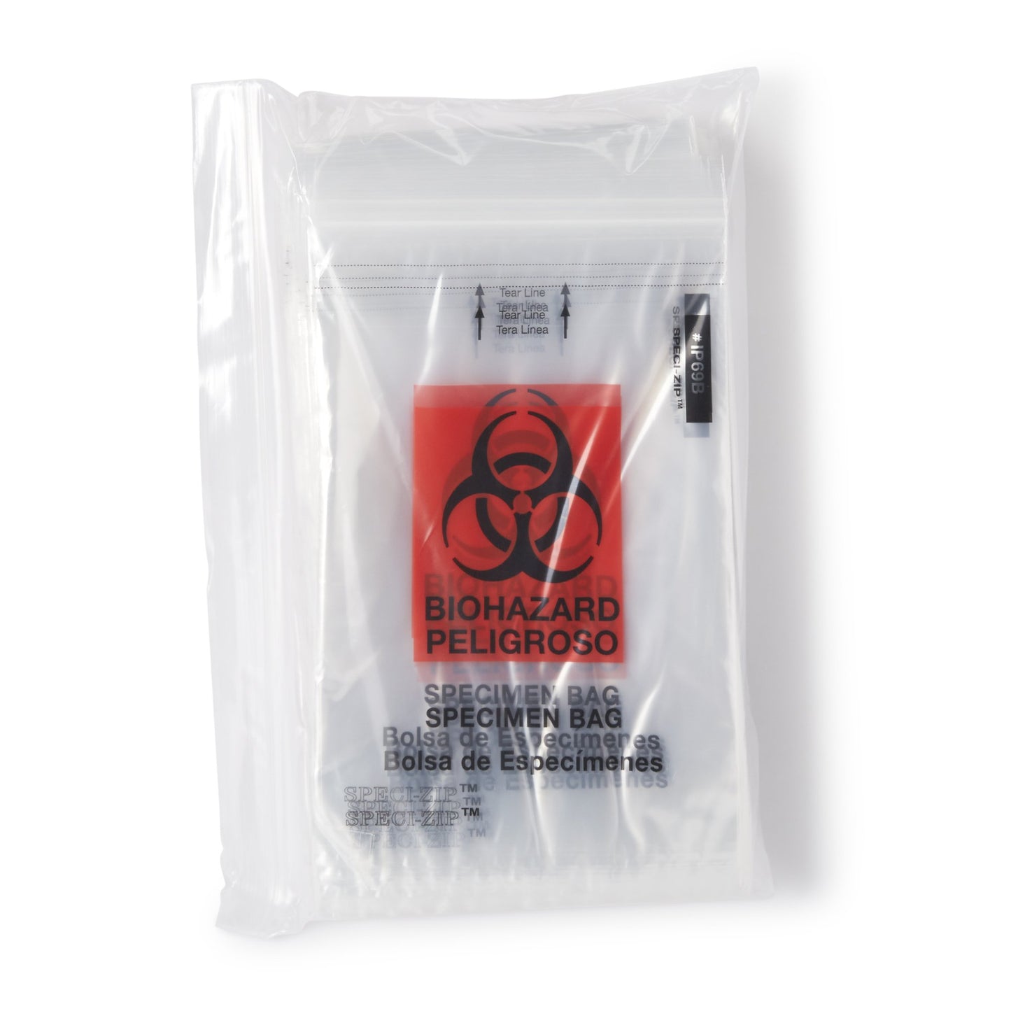 Speci-Zip® Specimen Transport Bag with Document Pouch 6 X 9 Inch Zip Closure Biohazard Symbol NonSterile (762458_CS)