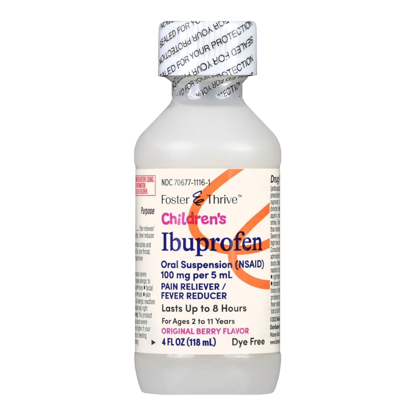 Foster & Thrive™ Children's Pain Relief 100 mg / 5 mL Strength Ibuprofen Oral Suspension 4 oz. (1238936_EA)