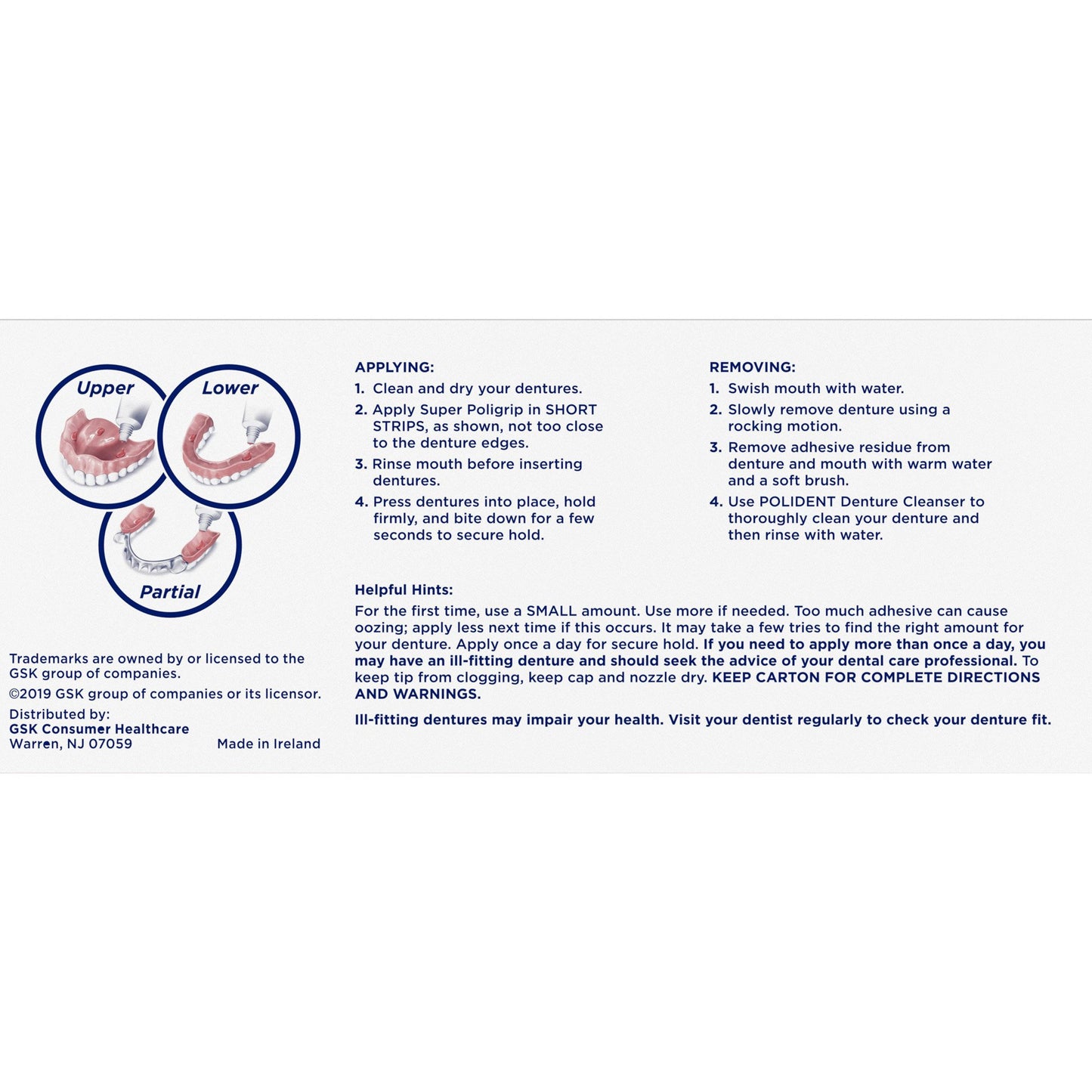 Super Poligrip® Original Denture Adhesive Cream 2.4 oz. (341486_EA)