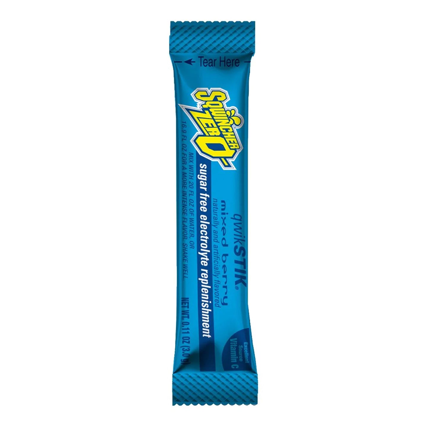 Sqwincher® Quik Stik® Zero Oral Electrolyte Solution Mixed Berry Flavor 0.11 oz. Electrolyte (1057739_PK)