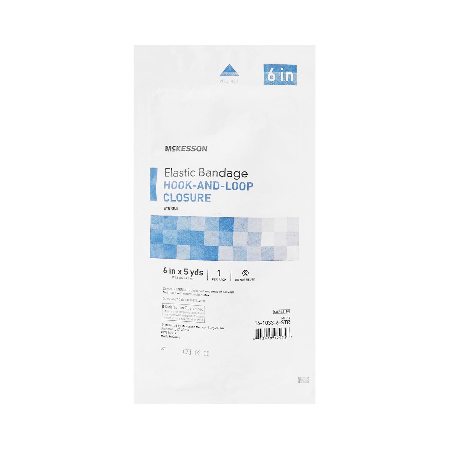 McKesson Elastic Bandage 6 Inch X 5 Yard Single Hook and Loop Closure Tan Sterile Standard Compression (471794_CS)