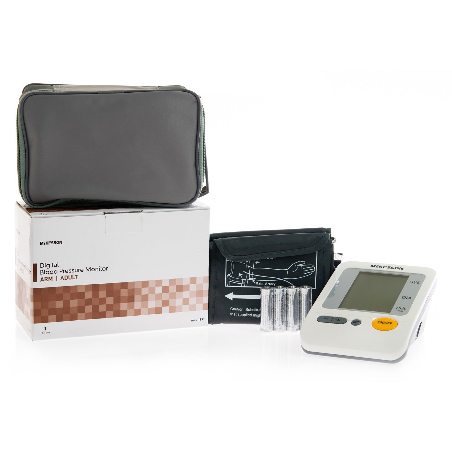 McKesson Brand Home Automatic Digital Blood Pressure Monitor Adult Cuff Nylon Cuff 22 - 36 cm Desk Model (854388_EA)