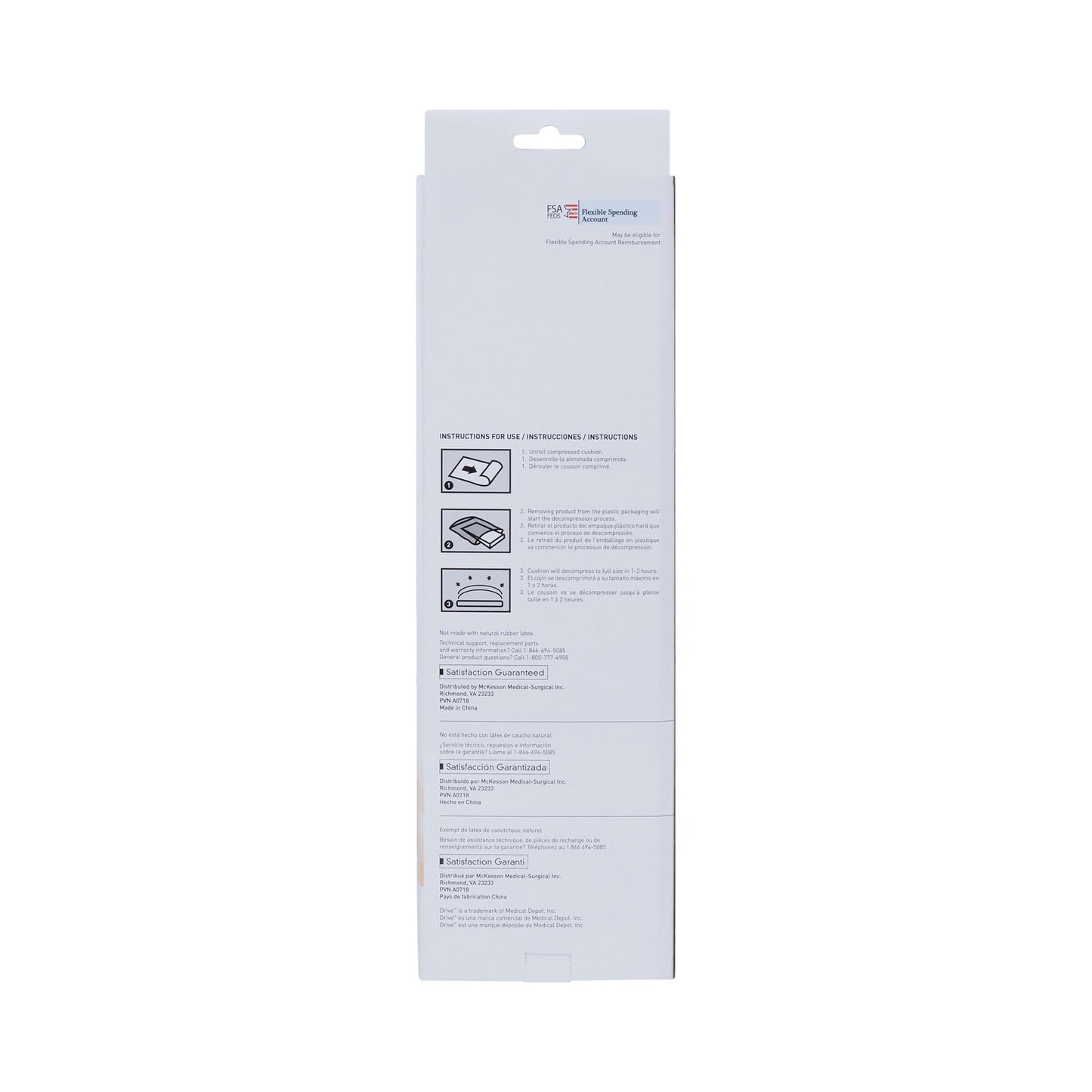 McKesson Lumbar Support Cushion 13-2/5 W X 13 L X 4 D Inch Foam (1103379_EA)