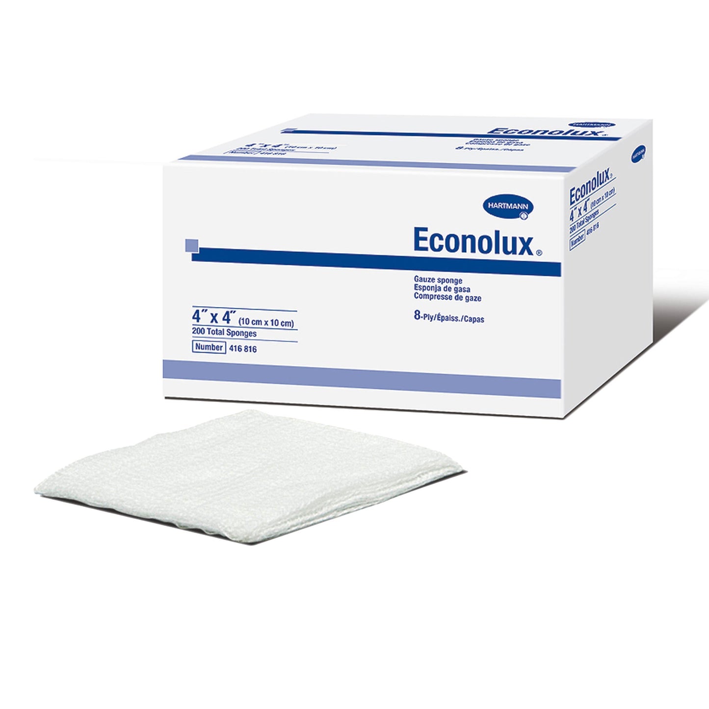 Econolux® Gauze Sponge 4 X 4 Inch 8-Ply NonSterile 200 per Pack (872972_PK)