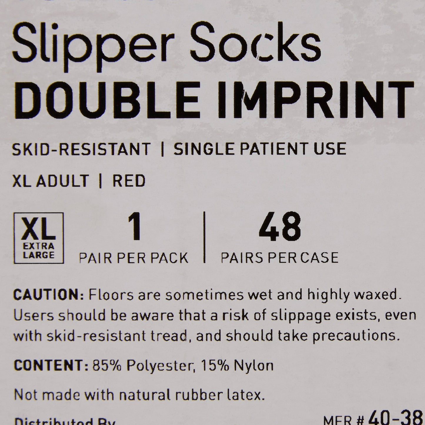 McKesson Terries™ Slipper Socks Unisex Adult X-Large Double Tread Single Patient Use Red (553042_CS)