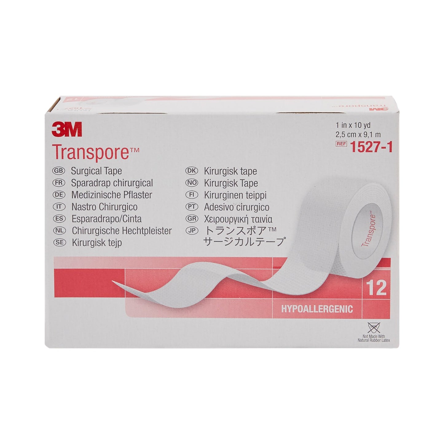 3M™ Transpore™ Medical Tape Transparent 1 Inch X 10 Yard Plastic NonSterile (5762_BX)