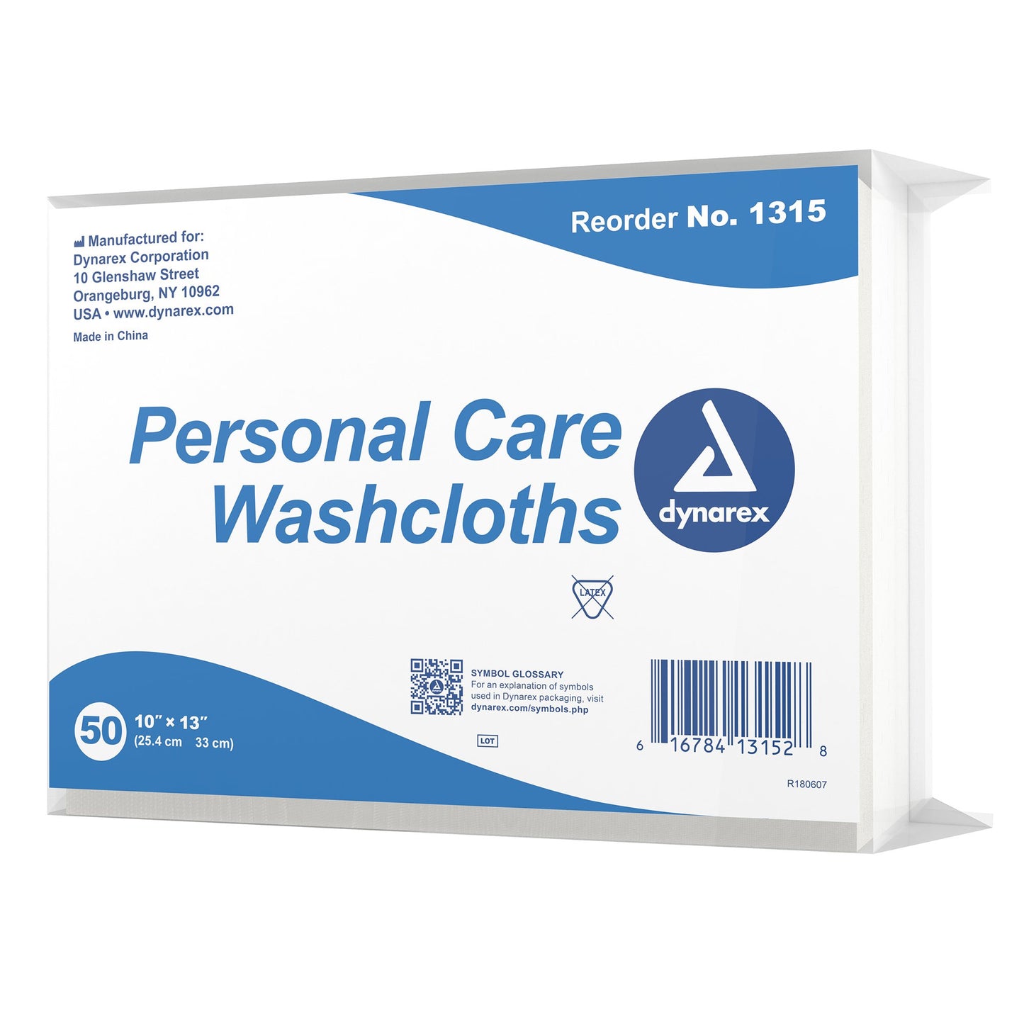 Dynarex® Washcloth 10 X 13 Inch White Disposable (837502_BG)