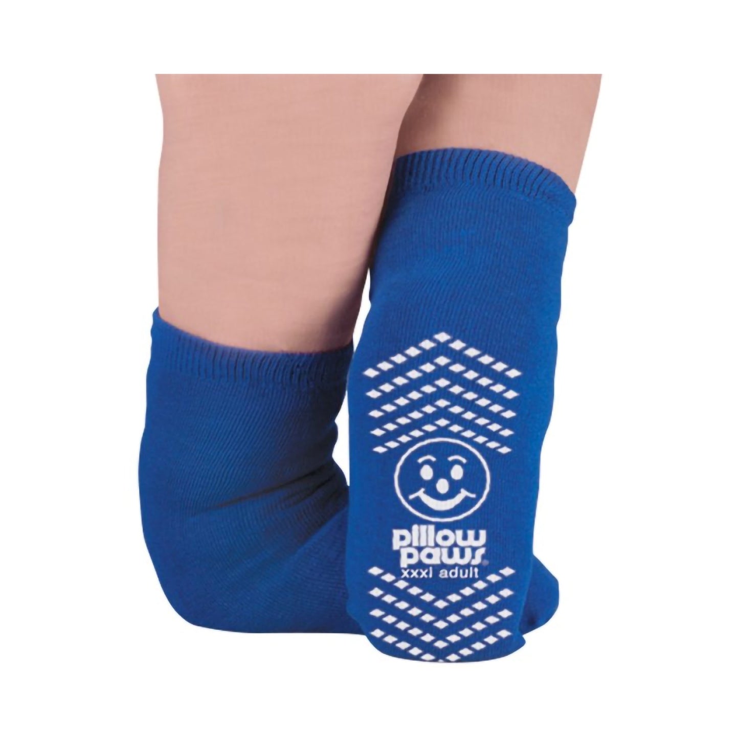 Pillow Paws® Single Imprint Terries™ Slipper Socks Unisex Adult 3X-Large / X-Wide Single Tread Single Patient Use Royal Blue (866005_CS)