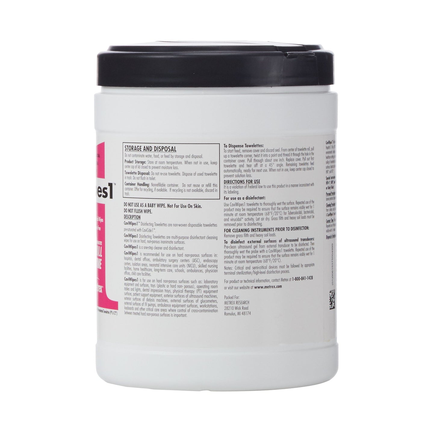 CaviWipes1™ Surface Disinfectant Premoistened Alcohol Based Manual Pull Wipe 65 Count Canister Alcohol Scent NonSterile (821776_CN)