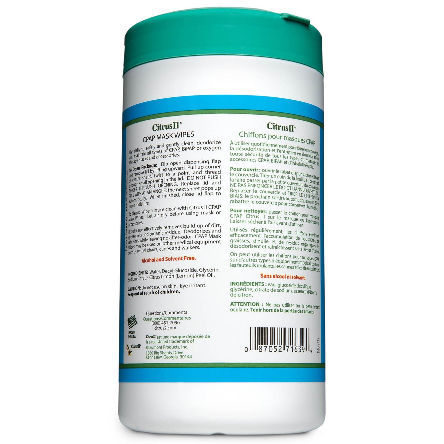 Citrus II CPAP Wipes 5 X 8 Inch, 7.5 oz (686905_CS)