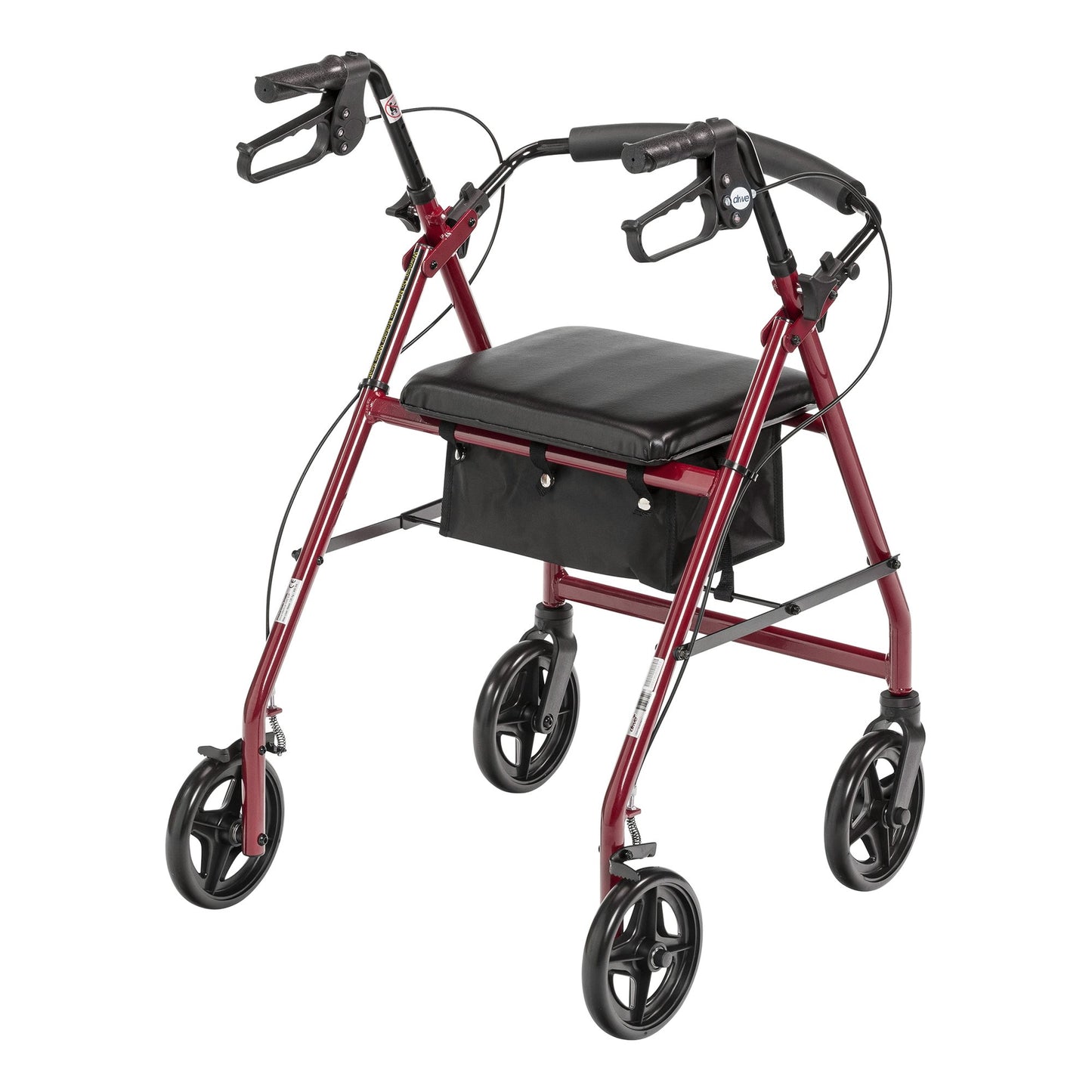 McKesson 4 Wheel Rollator Red Adjustable Height Aluminum Frame (1205410_CS)