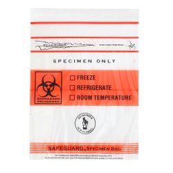 SafeGuard® TearZone® Specimen Transport Bag with Document Pouch 6 X 9 Inch Zip Closure Biohazard Symbol / Storage Instructions NonSterile (1014674_CS)
