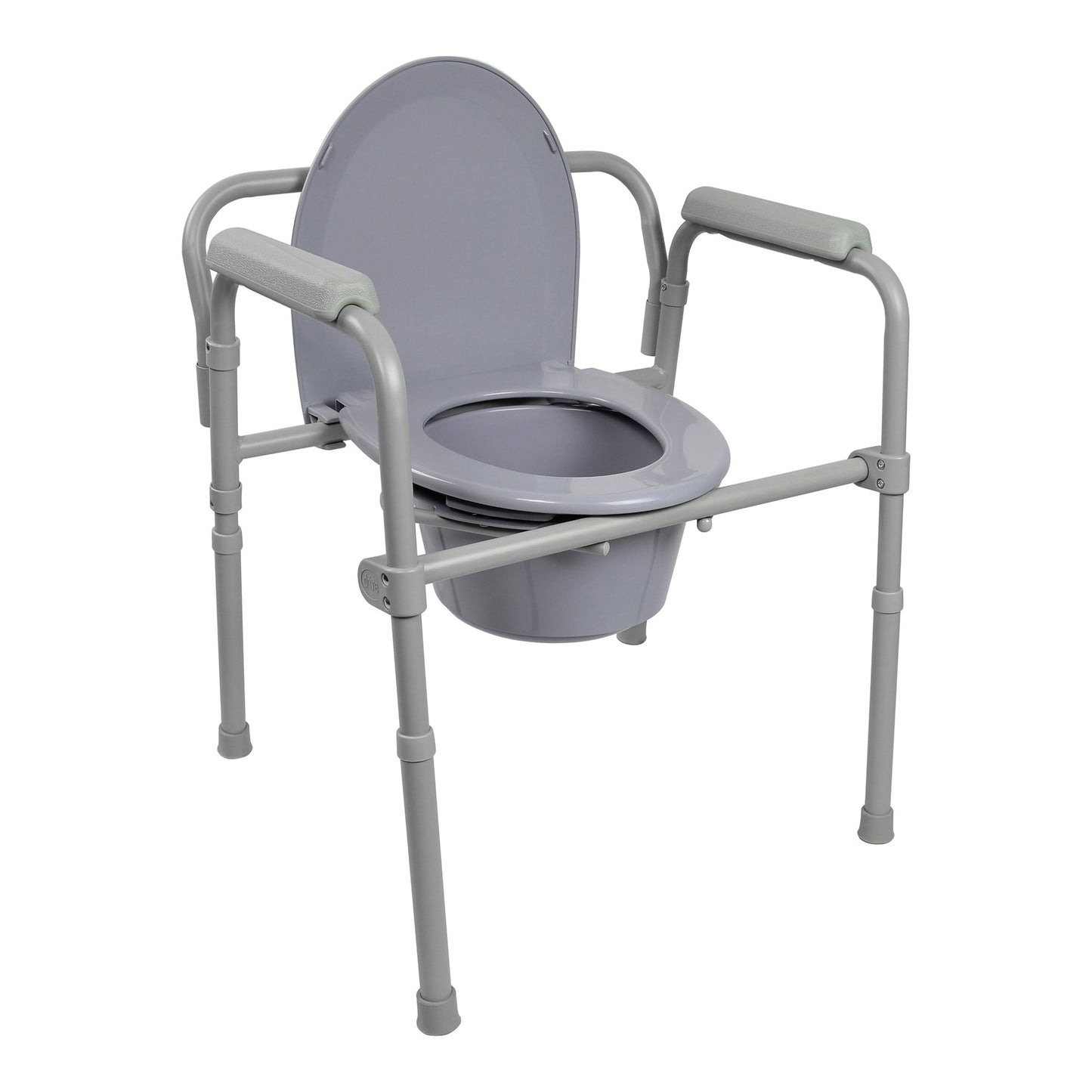 McKesson 3-in-1 Commode Chair Fixed Arms Steel Frame Back Bar 13-1/2 Inch Seat Width 350 lbs. Weight Capacity (1065228_EA)