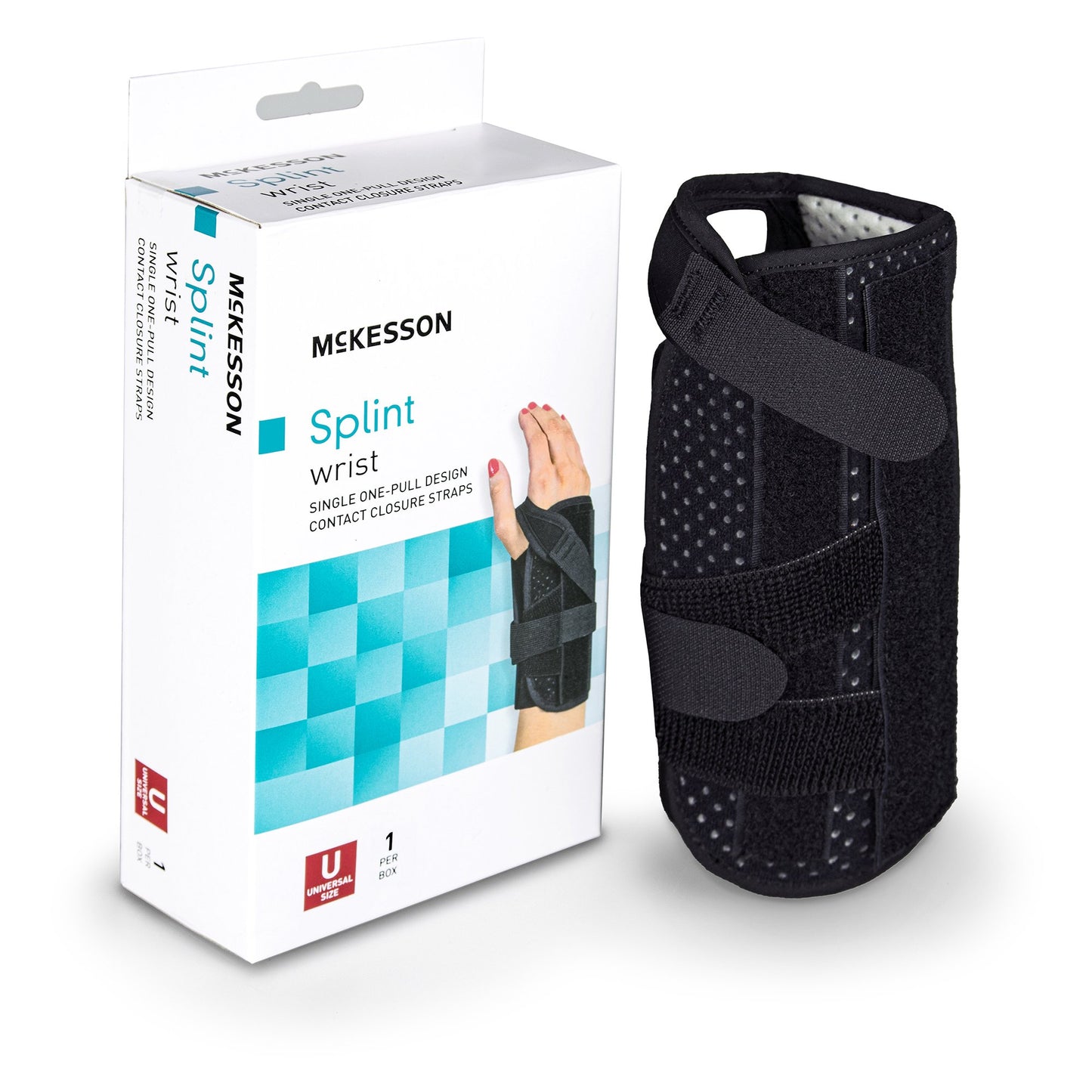 McKesson Wrist Brace Foam / Nylon Right Hand Black One Size Fits Most (1159161_EA)