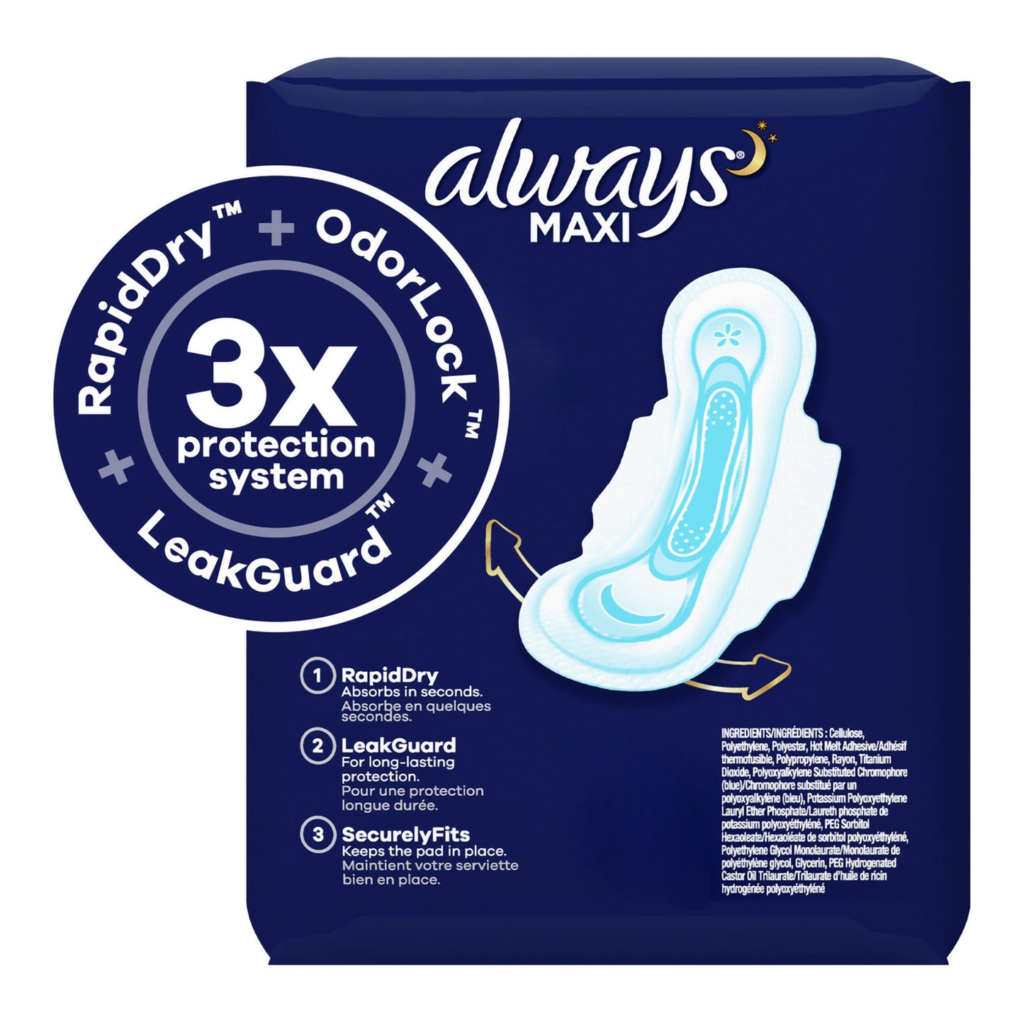 Always® Maxi Feminine Pad Overnight Heavy Absorbency (785309_PK)